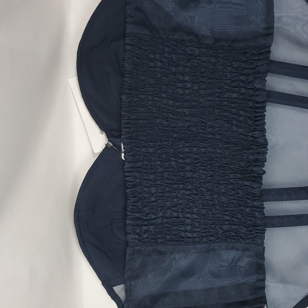 The Drop womens Sky Captain Organza Corset by @signedblakeBlouses ~ Blue - Picture 11 of 16